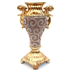 Ambrose Gold Plated Crystal Embellished Ceramic Vase (8.5 In. x 7.5