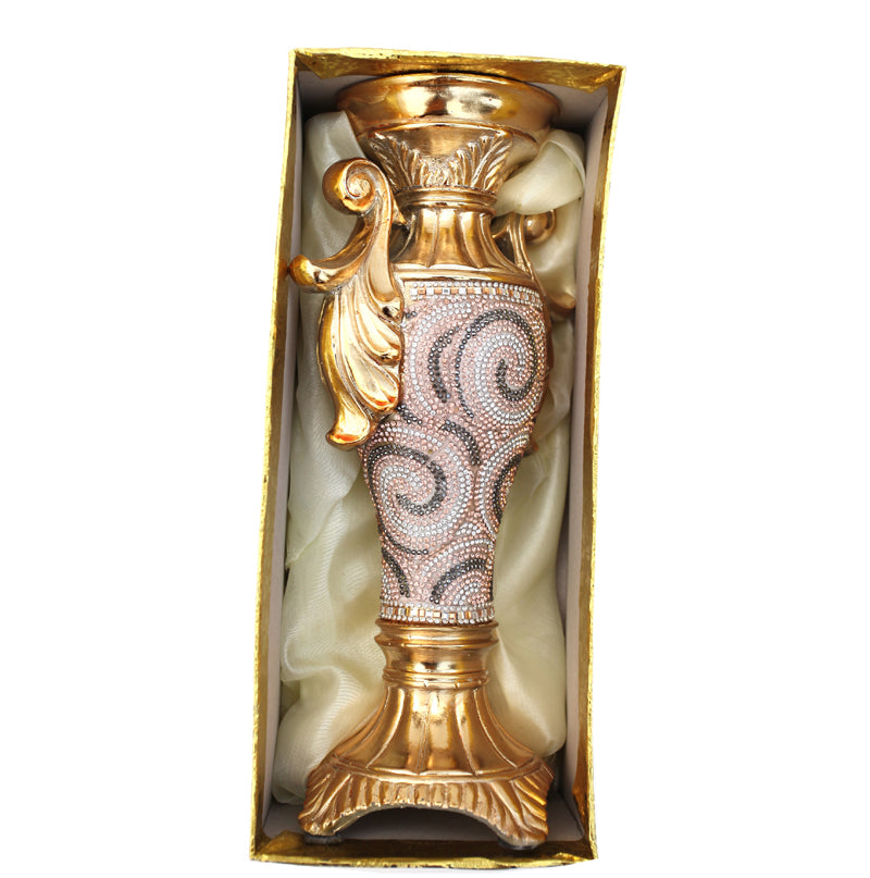 Ambrose Gold Plated Crystal Embellished Ceramic Vase (8.5 In. x 7.5 Secondary image