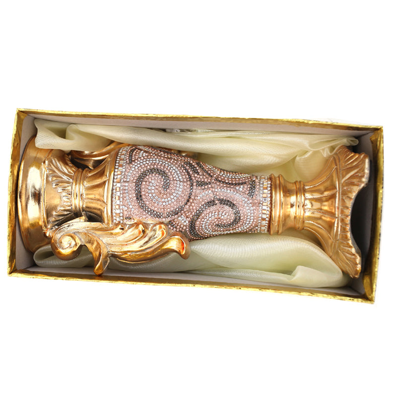 Ambrose Gold Plated Crystal Embellished Ceramic Vase (5.5 In. x 4 In. Secondary image