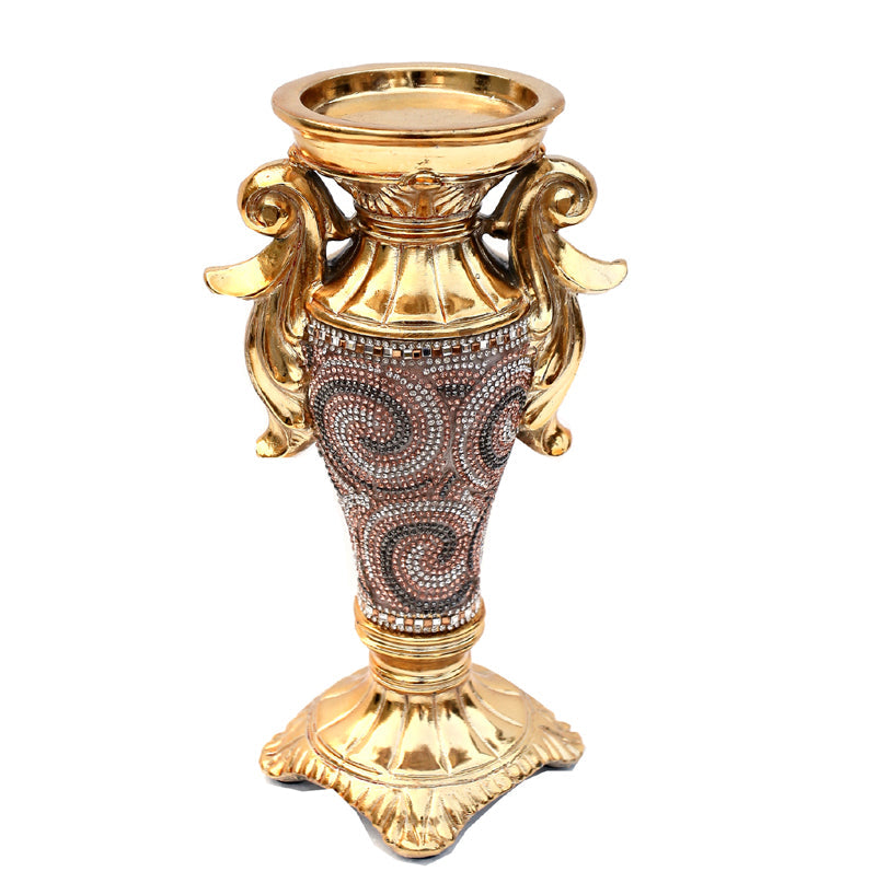 Ambrose Gold Plated Crystal Embellished Ceramic Vase (5.5 In. x 4 In. Main image
