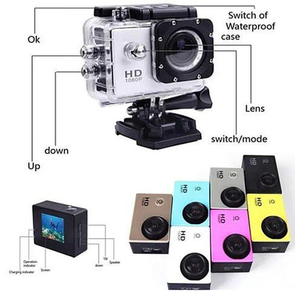 All PRO Action Sports Camera With 1080P HD And WiFi 18 PCS Of