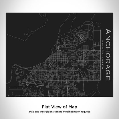 Anchorage - Alaska Map Bottle with Bamboo Top in Matte Black