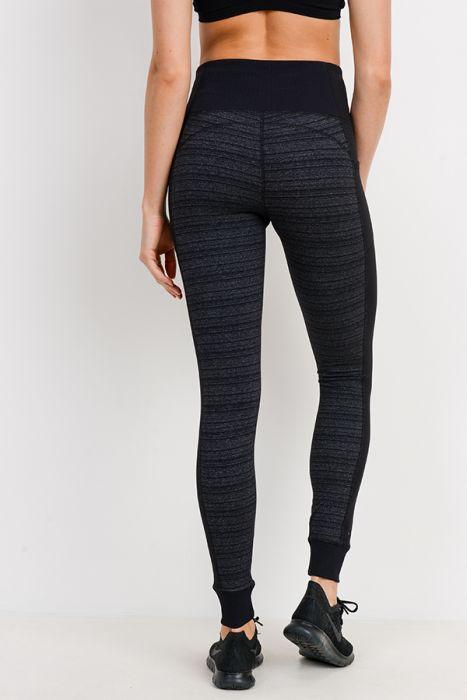 Dark Striped Colorblock Cuffed Leggings