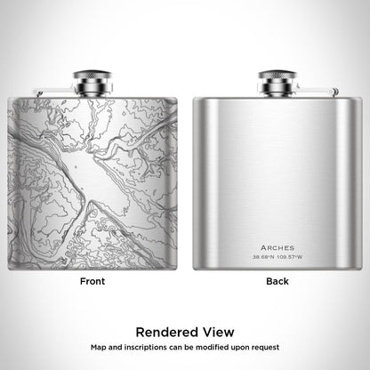 Arches National Park - Utah Map Hip Flask