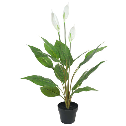 Artificial Flowering White Peace Lily / Calla Lily 95cm