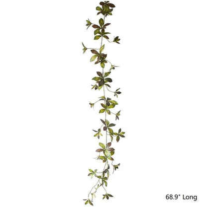 Artificial Plant Brown Green Large Leaf Vine 69" Long