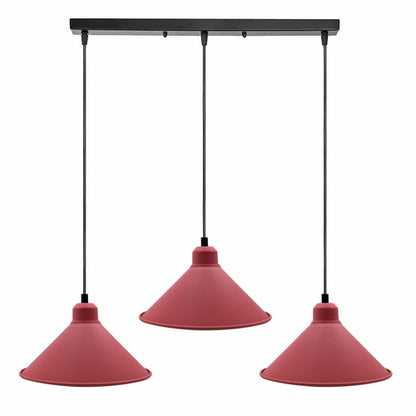 Retro Industrial Hanging Chandelier Ceiling Cone Shade pink colour