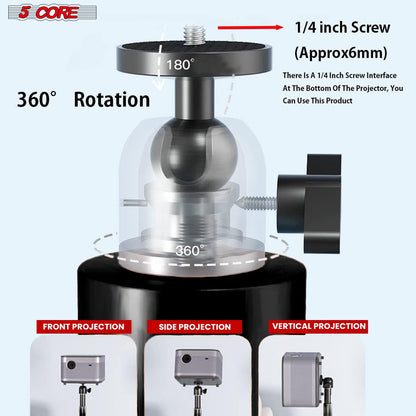 5Core Projector Stand Height Adjustable Mount Floor w 360Â° Swivel 3