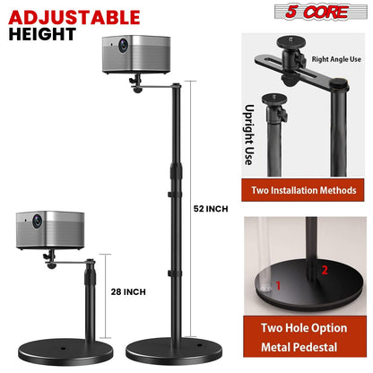 5Core Projector Stand Height Adjustable Mount Floor w 360Â° Swivel 3