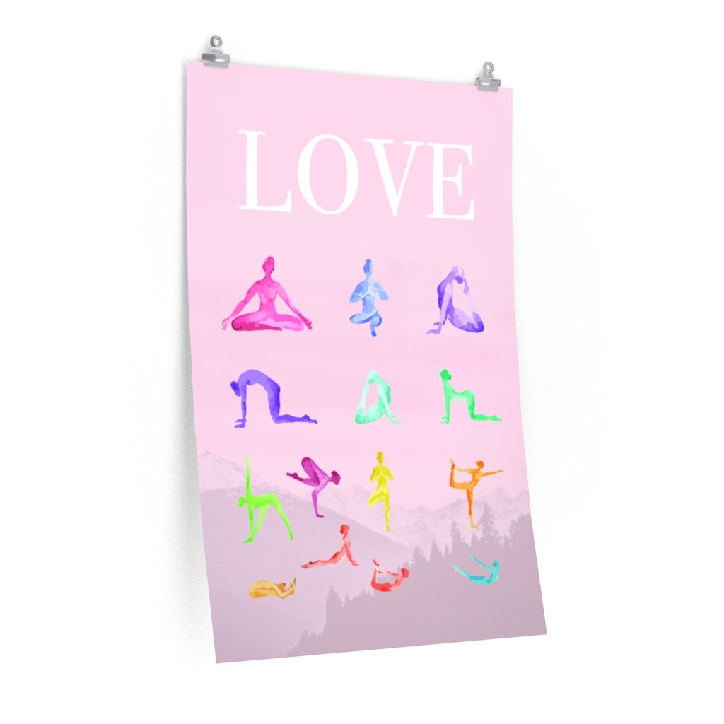 Love Yoga 14 Poses Premium Matte Poster Secondary image