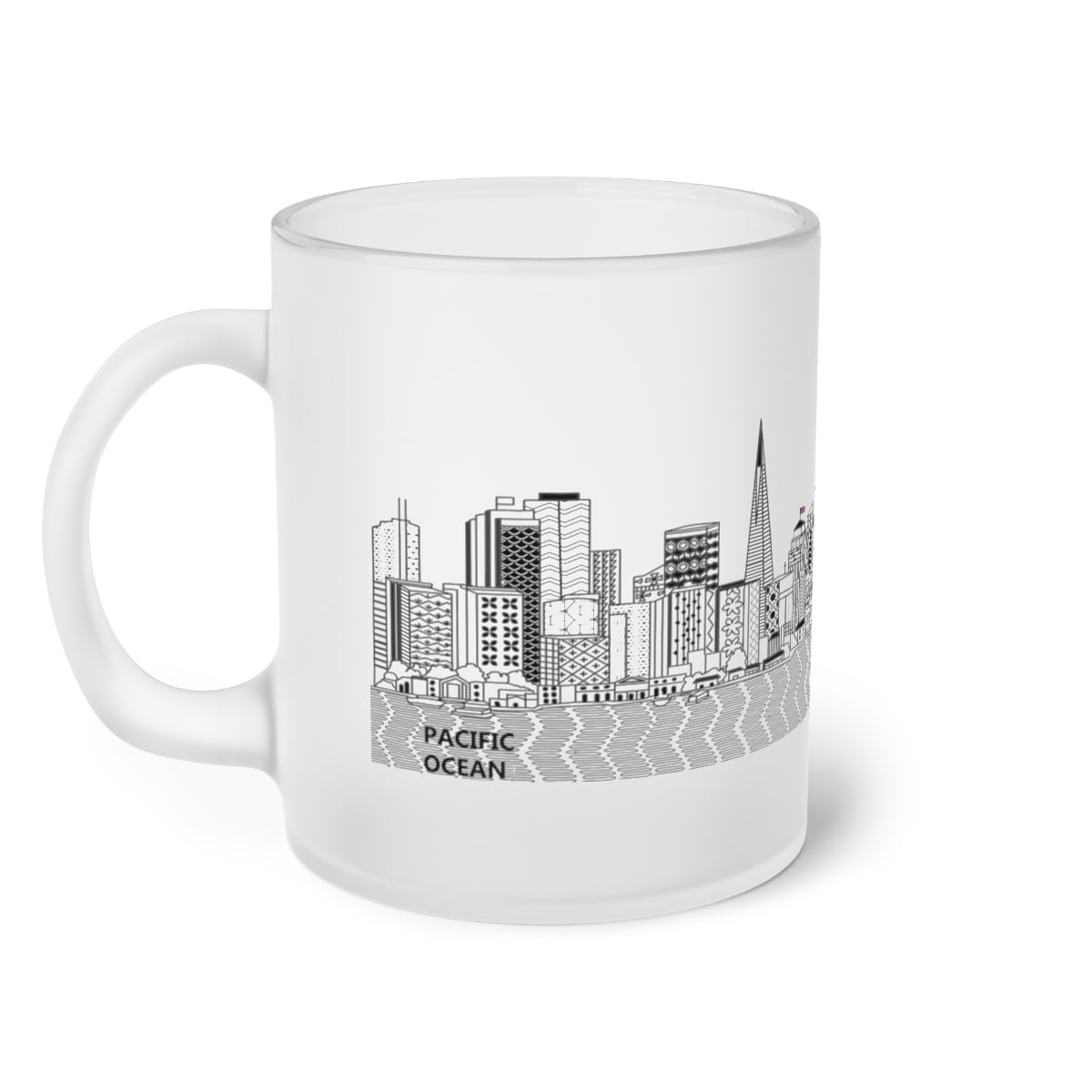 Pacific Ocean Frosted Glass Mug