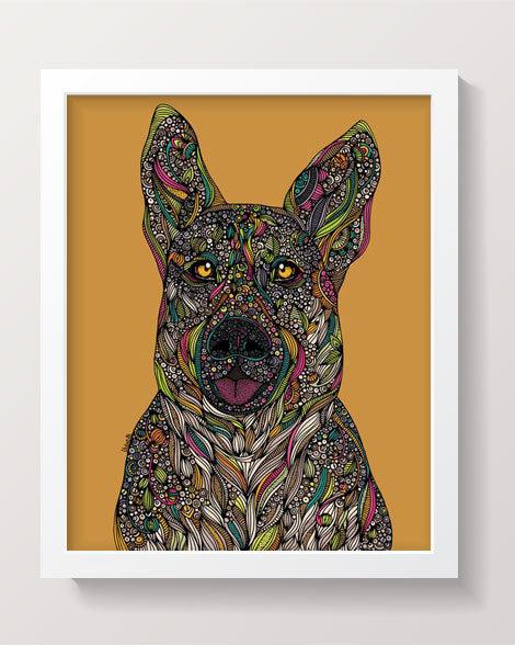 Baxter the German Shepard Art Print