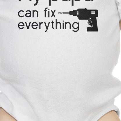 My Papa Fix White Cute Baby Bodysuit Cute Gifts