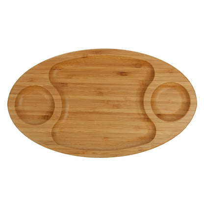 Bamboo 3 Section Platter 14" inch X 8" inch | For Appetizers /