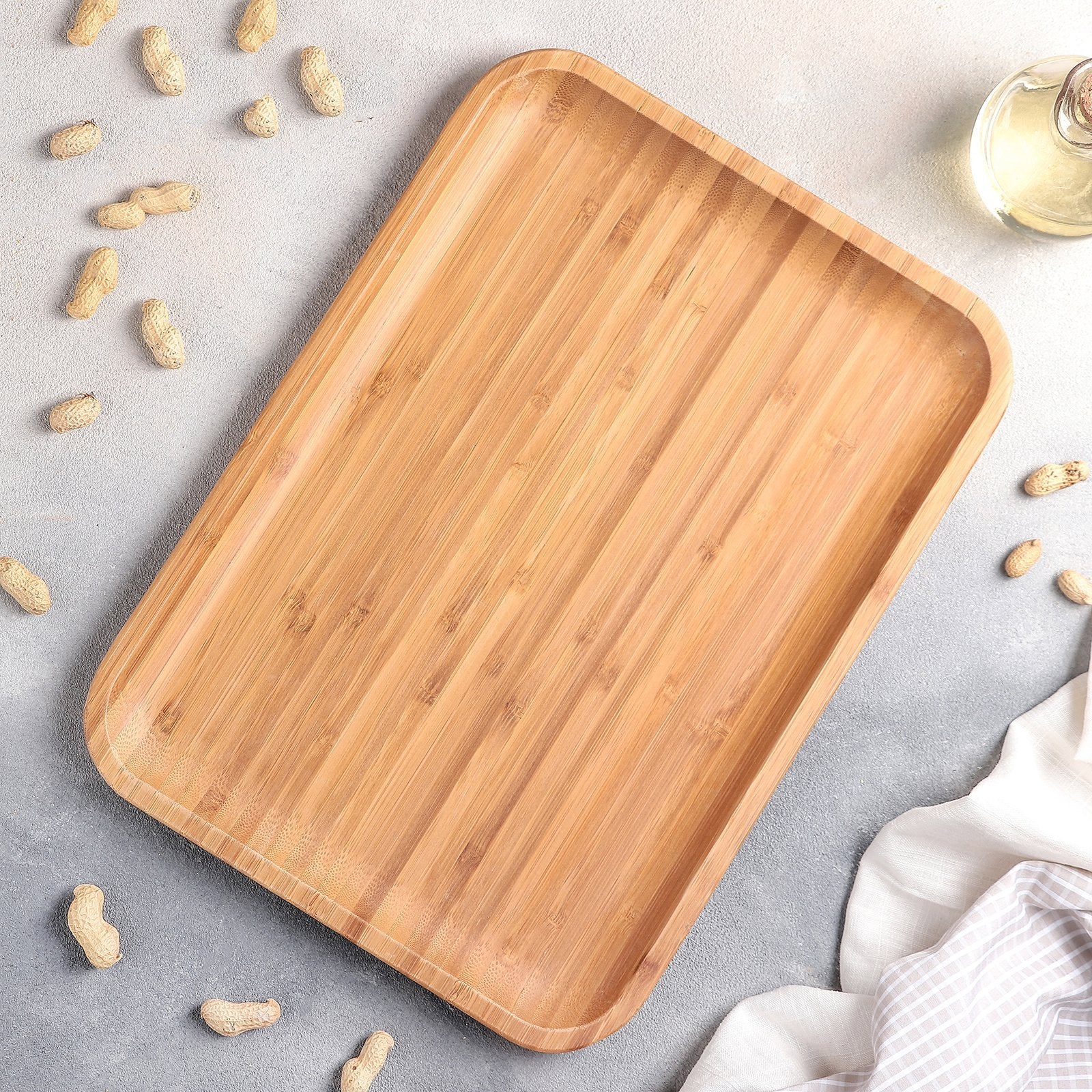 Bamboo Platter 14" inch X 10" inch | For Appetizers / Barbecue / Steak Main image