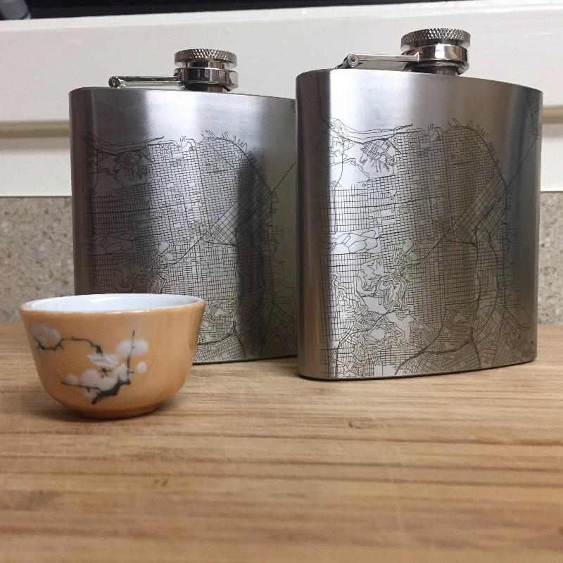 Boston - Massachusetts Map Hip Flask