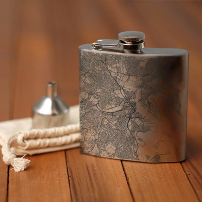 Boston - Massachusetts Map Hip Flask