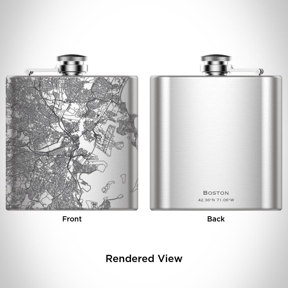 Boston - Massachusetts Map Hip Flask