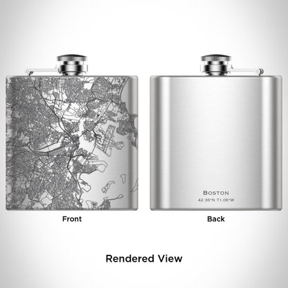 Boston - Massachusetts Map Hip Flask