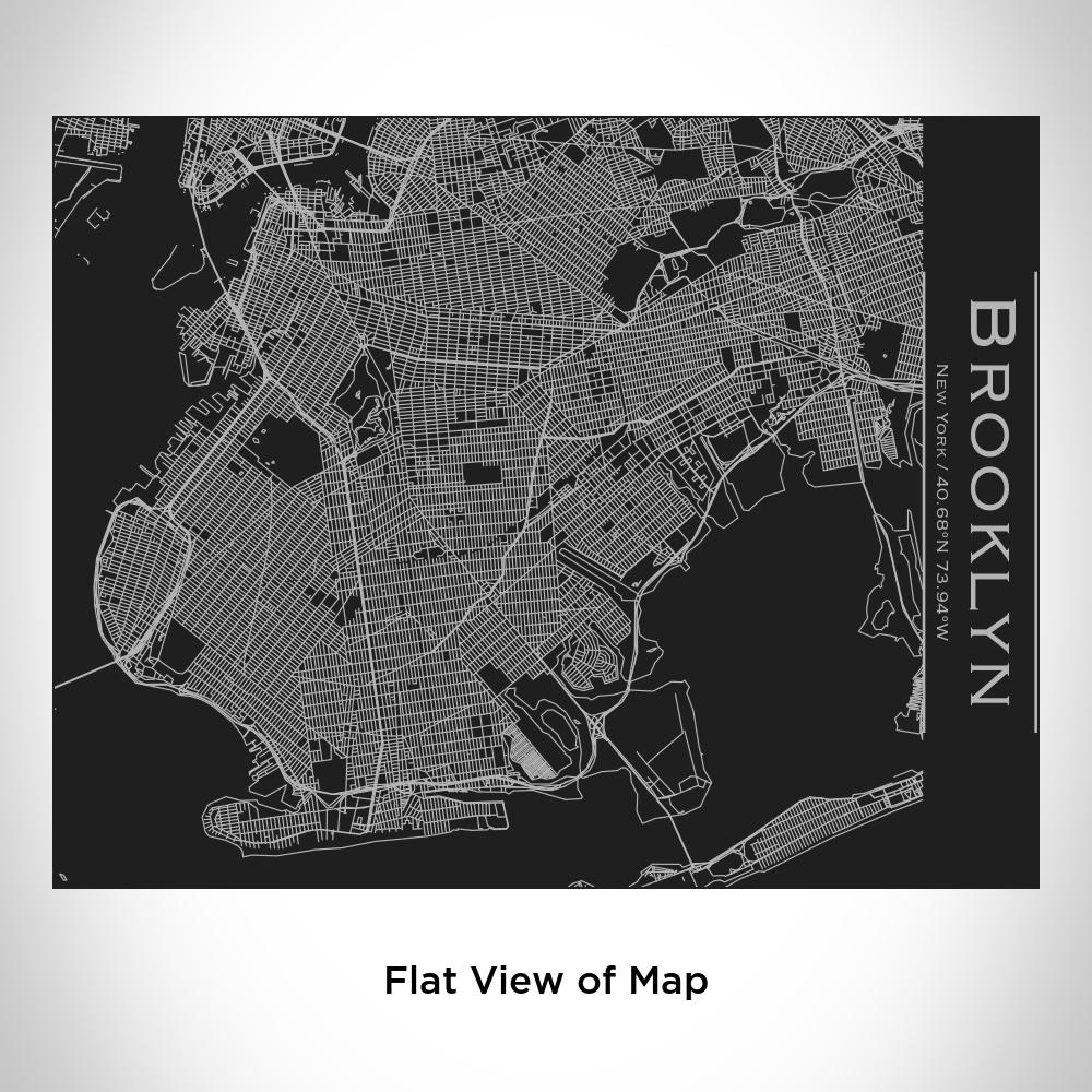 Brooklyn - New York Map Bottle with Bamboo Top in Matte Black