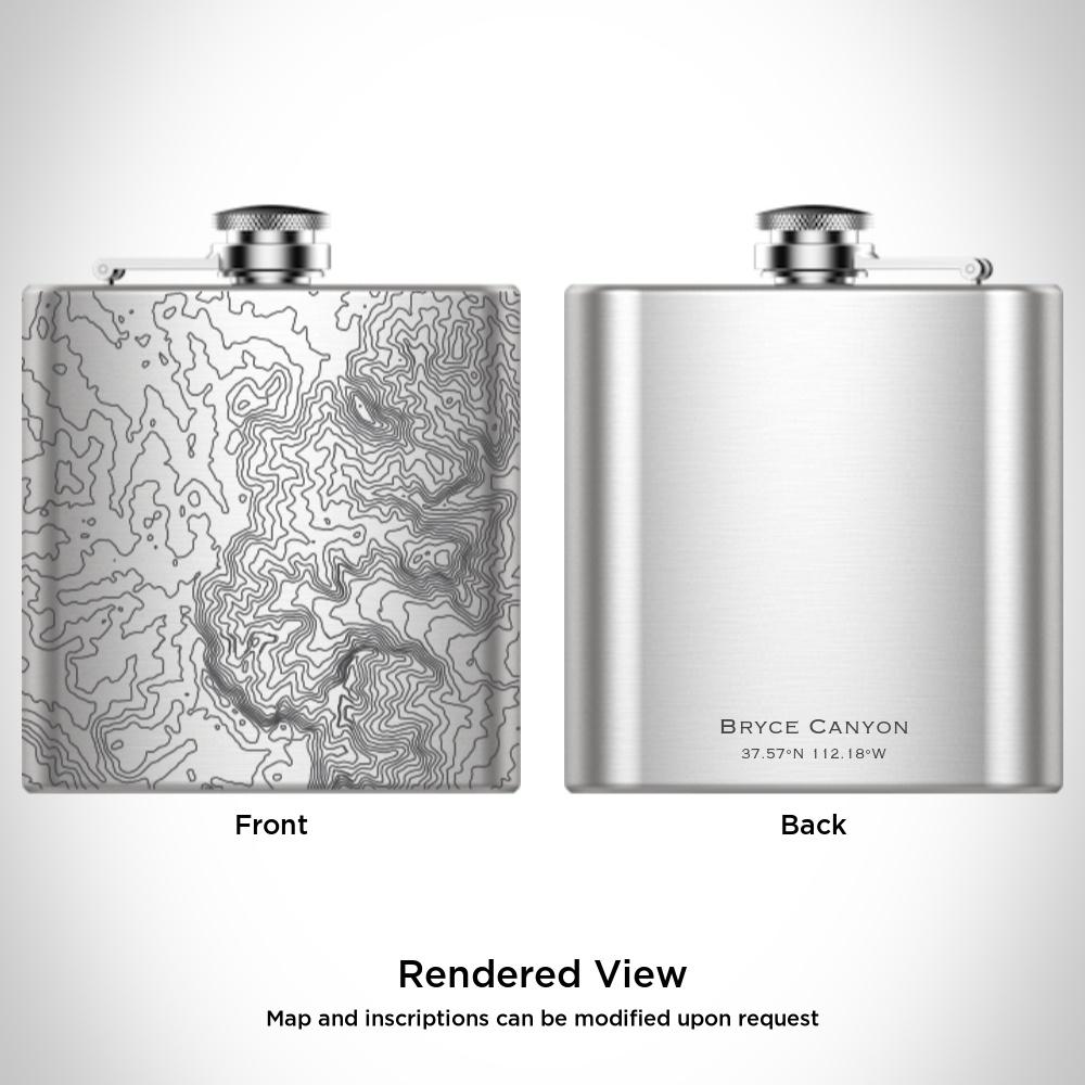 Bryce Canyon National Park - Utah Map Hip Flask