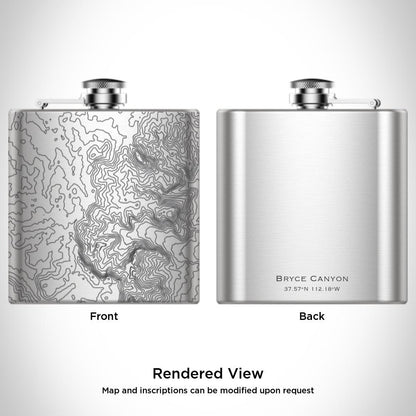 Bryce Canyon National Park - Utah Map Hip Flask
