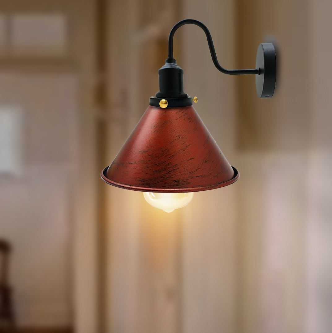 E27 Industrial Metal Wall Light Fitting Vintage Cone shape Wall Secondary image