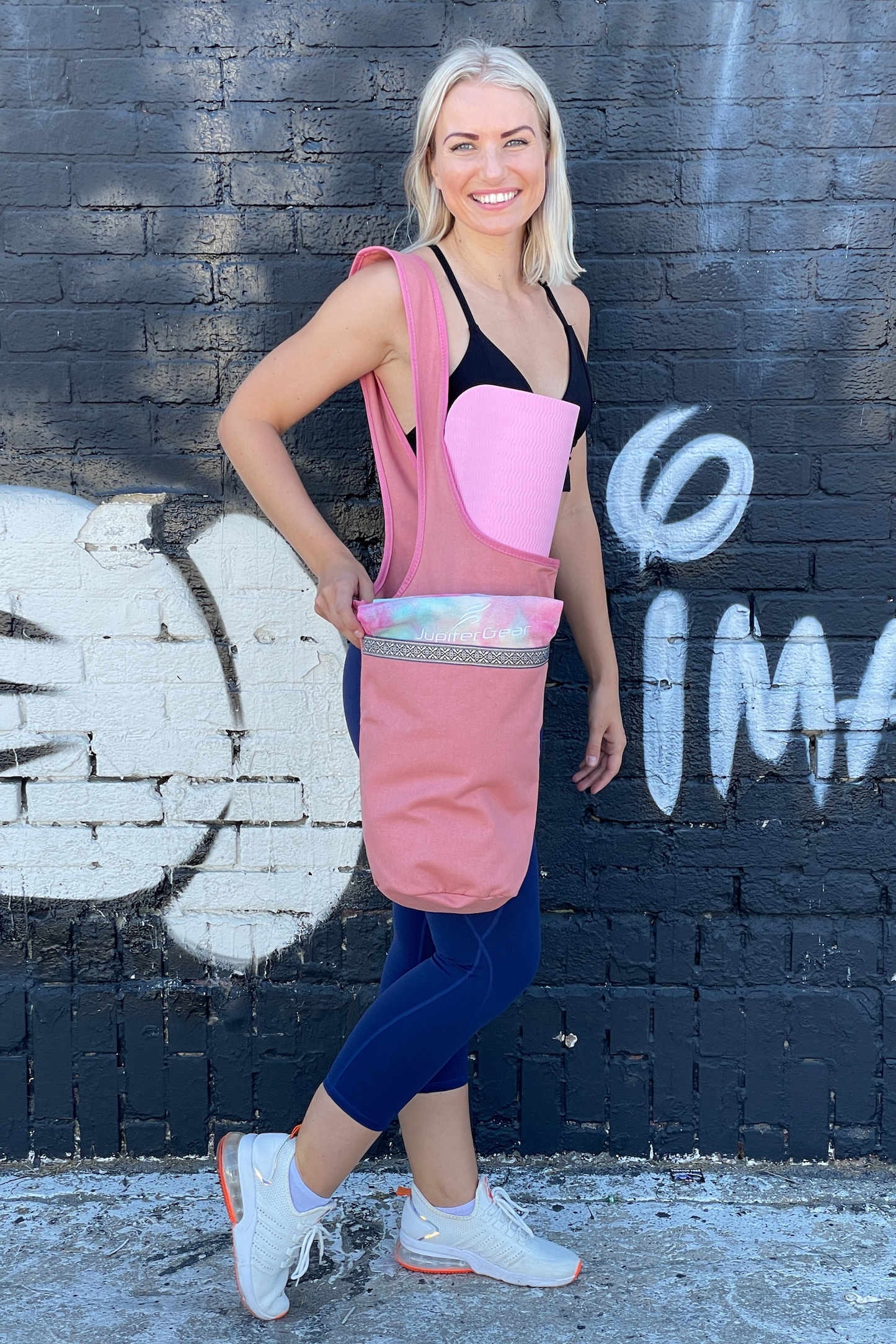 Yoga Mat Carrying Tote Bag with Large Pockets