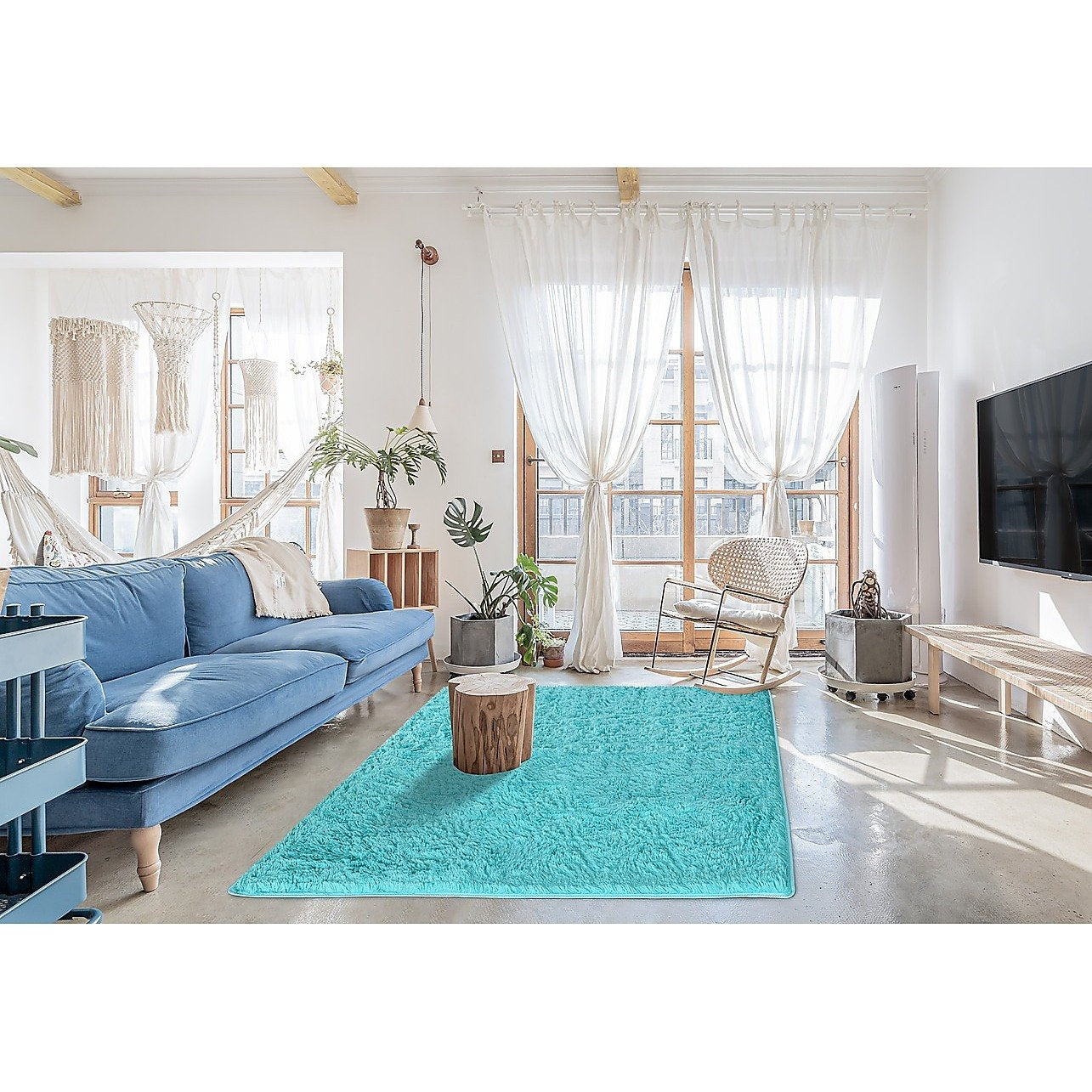 230x200cm Floor Rugs Large Shaggy Rug Area Carpet Bedroom Living Room Main image