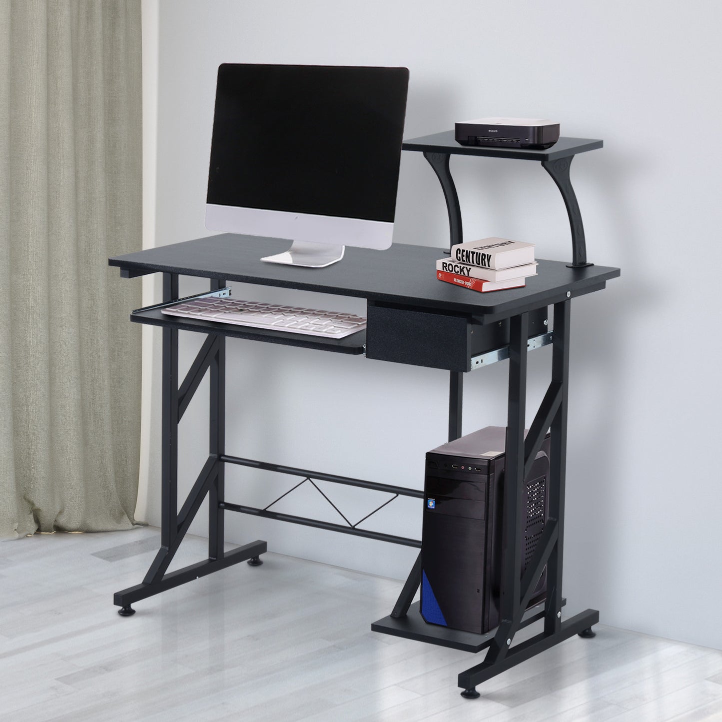 HOMCOM Computer Desk Writing Workstation Portable Space Saving Home