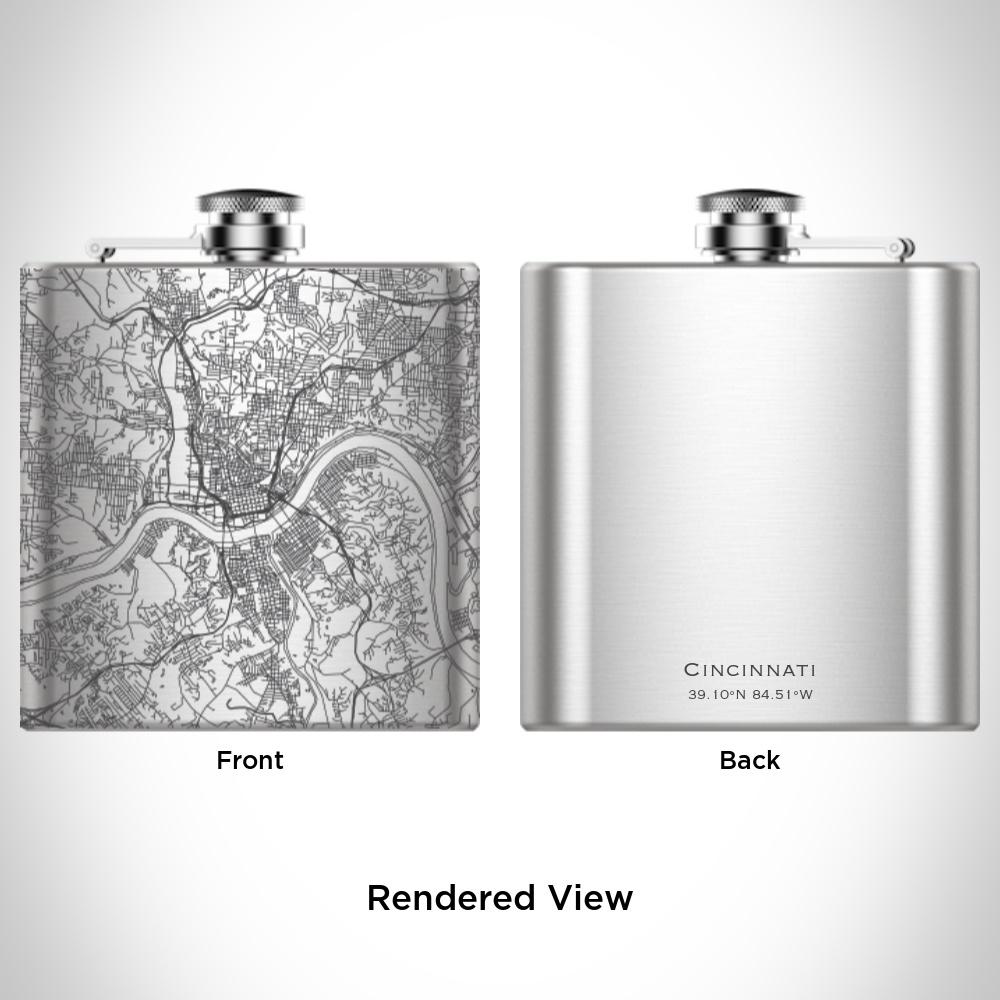 Cincinnati - Ohio Map Hip Flask