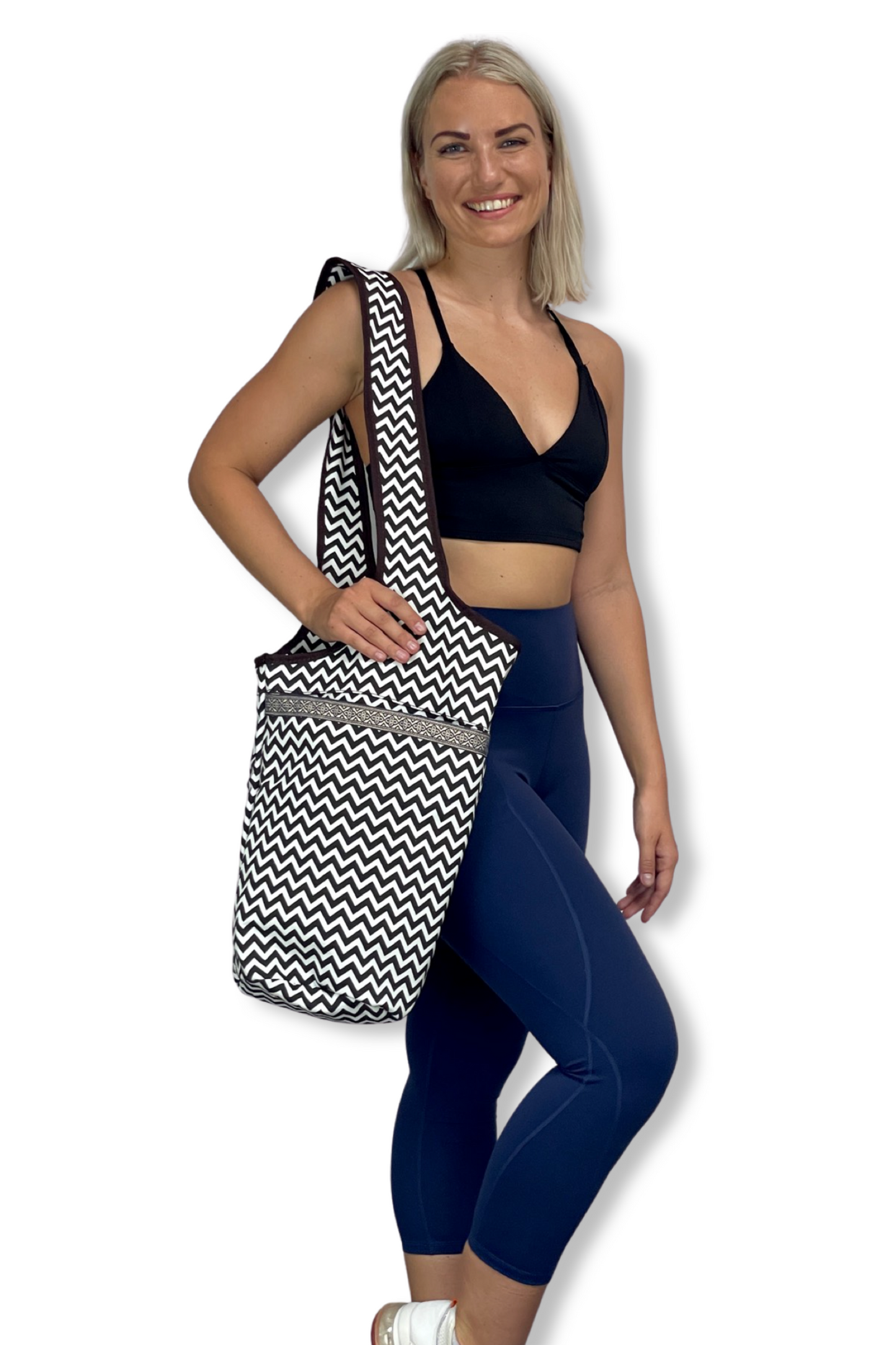 Yoga Mat Carrying Tote Bag with Large Pockets