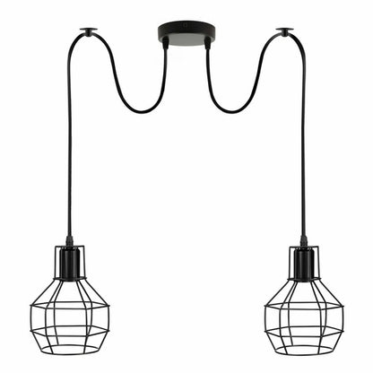 Retro Industrial 2 Way Indoor Ceiling Pendant Chandelier Hanging Light