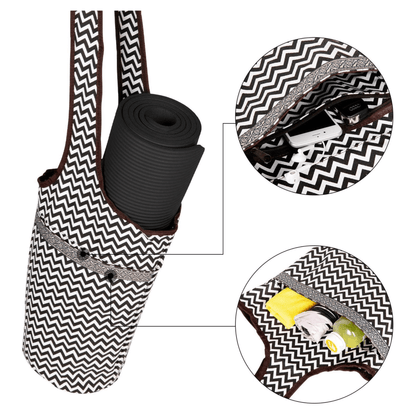 Yoga Mat Carrying Tote Bag with Large Pockets