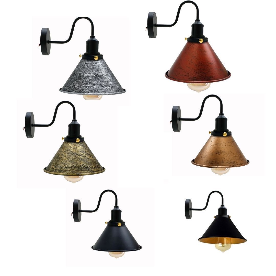 E27 Industrial Metal Wall Light Fitting Vintage Cone shape Wall Main image