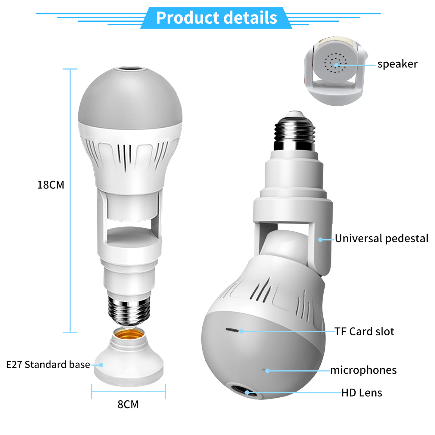 Night Vision 360 Wifi Panorama Camera Bulb