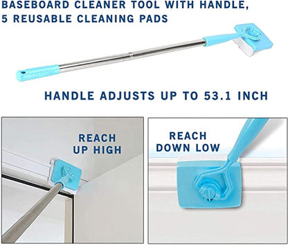 Universal Cleaning Brush Mop Baseboard Buddy Retractable Household