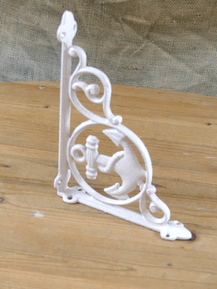 2 CAST IRON BOAT ANCHOR BRACKETS CORBELS WALL SHELF BRACKET