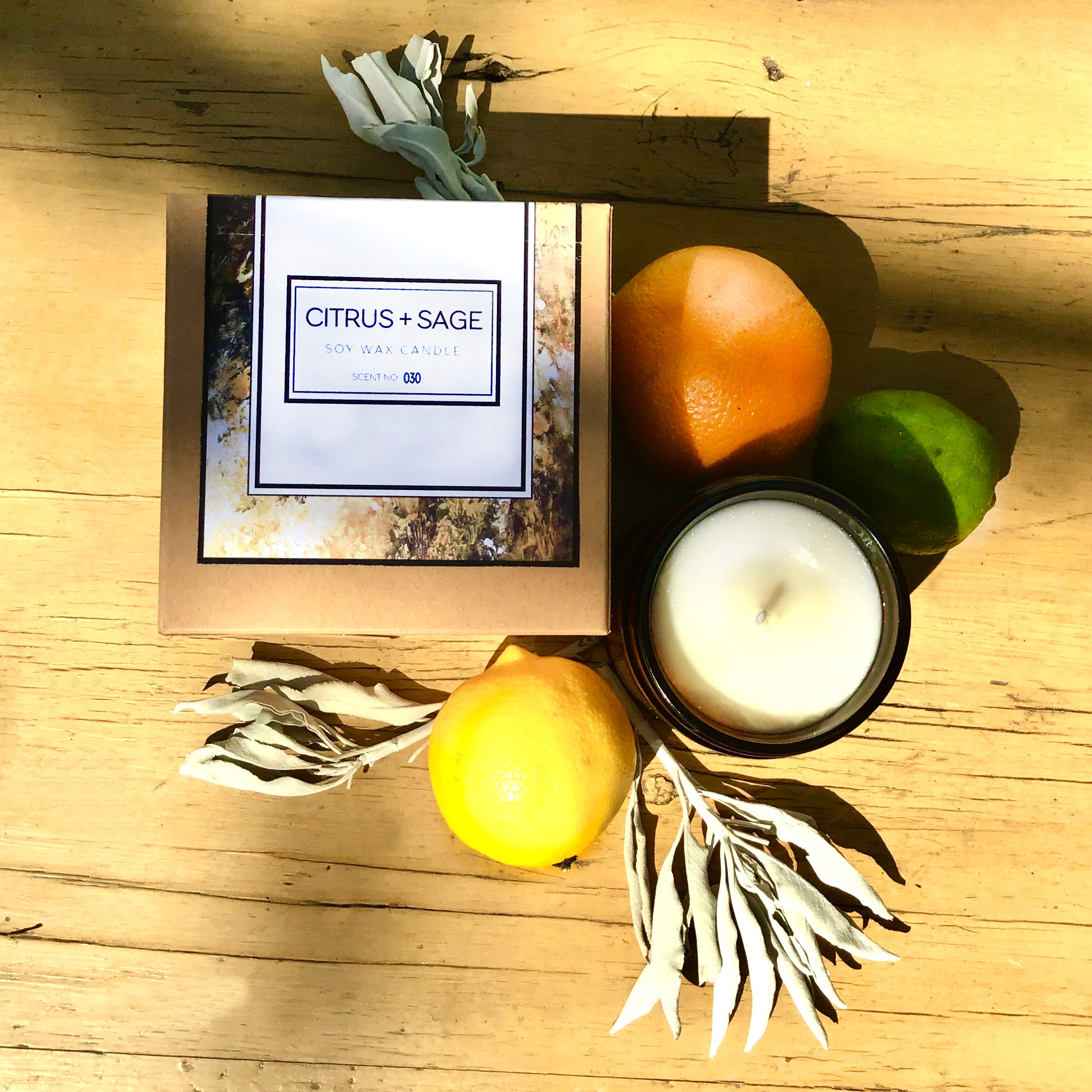 Citrus + Sage Soy Wax Candle Main image