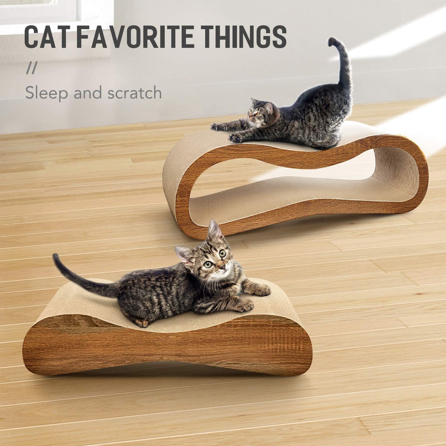 FluffyDream 2 in 1 Cat Scratcher Cardboard Lounge Bed