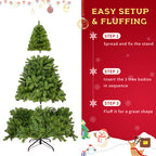 Artificial Fir Christmas Tree Holiday Decoration 350 LED Lights