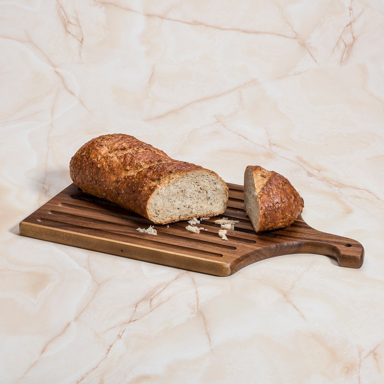 Acacia Wood Slotted Bread Board  10" x 18" Secondary image