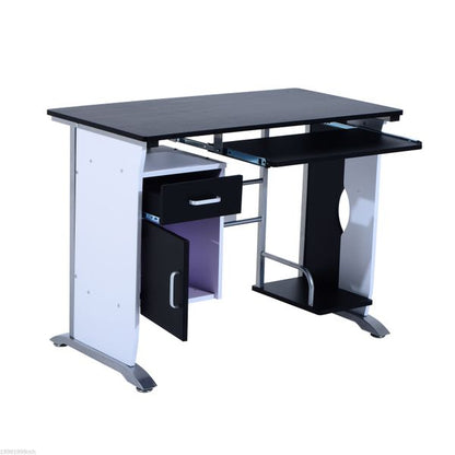 HOMCOM Computer Desk PC Table Office Furniture w/ Tray CPU Stand