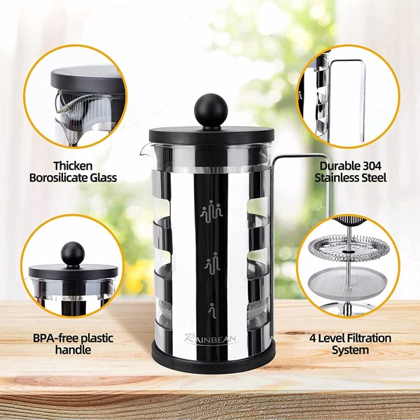 Stainless Steel 600 ml French Press Coffee Maker