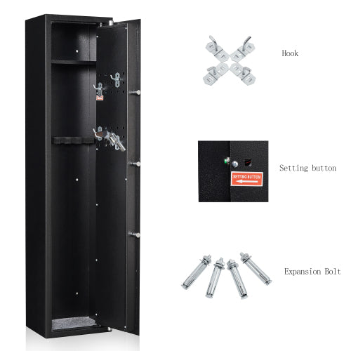 Gun Security Cabinet 55.12 Inches Big Gun Safe Keypad 4 Position