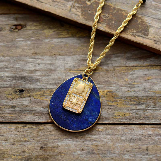 Lapis Lazuli Spiritual Teardrop Necklace