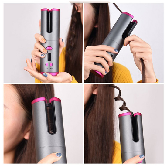 LCD Display Cordless Hair Curler Rollers Rotating Hair Curler