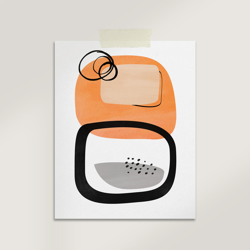 Modern Wall Art - Abstract Orange Black Design Secondary image