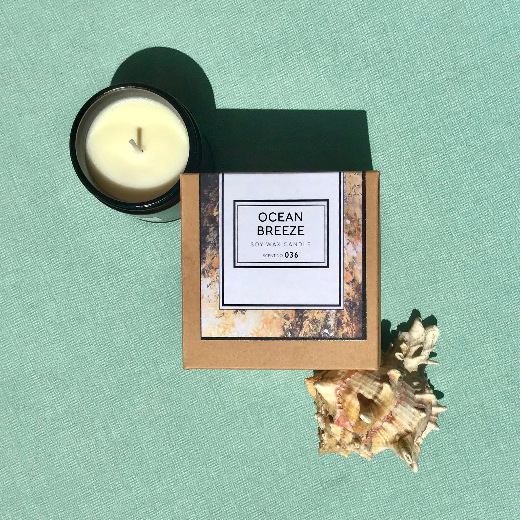 Ocean Breeze Scented Soy Wax Candle Main image