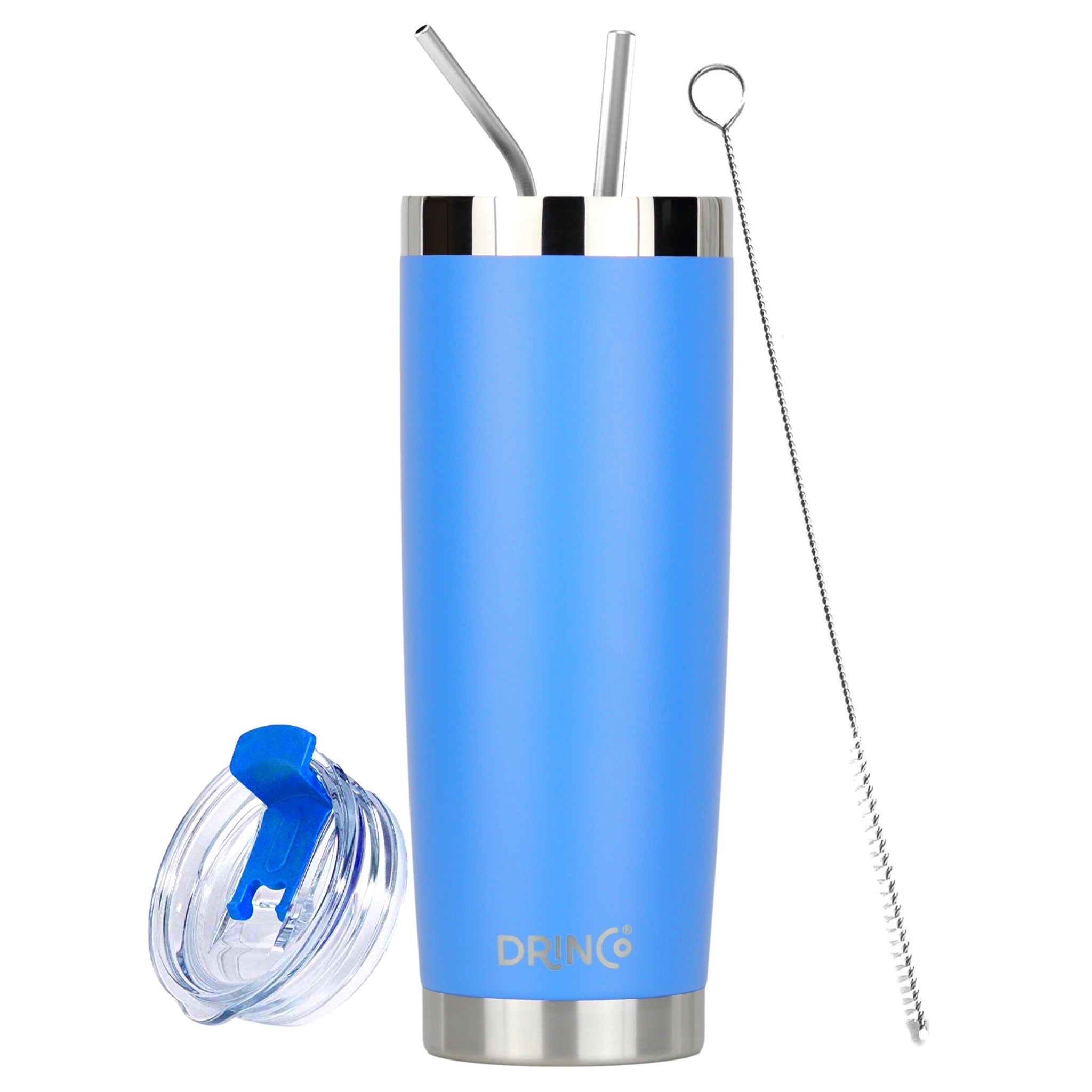 DRINCO®  20oz Insulated Tumbler w/Spill Proof Lid 2 Straws(Royal Blue) Main image